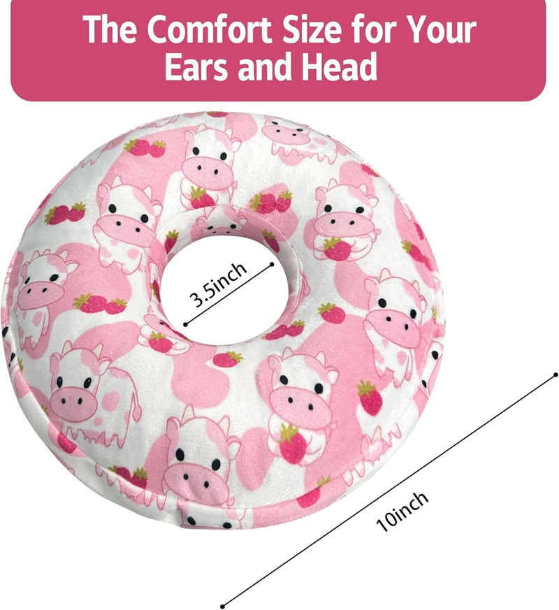 BVOKQUC Ear Piercing Pillow for Side Sleepers Pillows with Holes for Ear Pain,Donut Pillow for Ear Side Sleeping Pillow for Adults CNH Ear Pain Relief Pressure Sores Ear Pillow with Hole in Center - Image 3